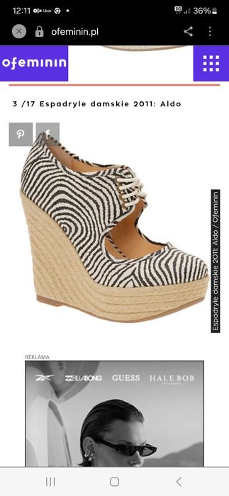 Espadryle Aldo na koturnie 38rozmiar