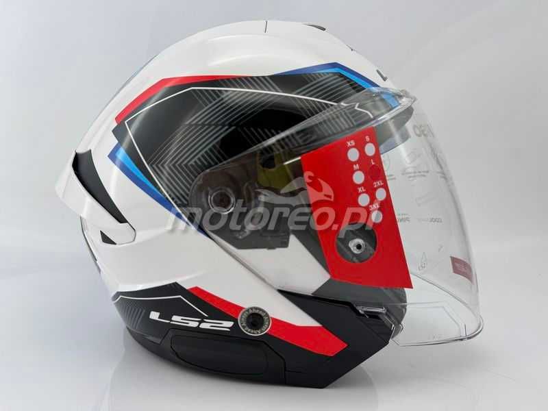 WYPRZEDAŻ Kask Otwarty Blenda LS2 OF618 VERSO 2 AIR White Red Blue