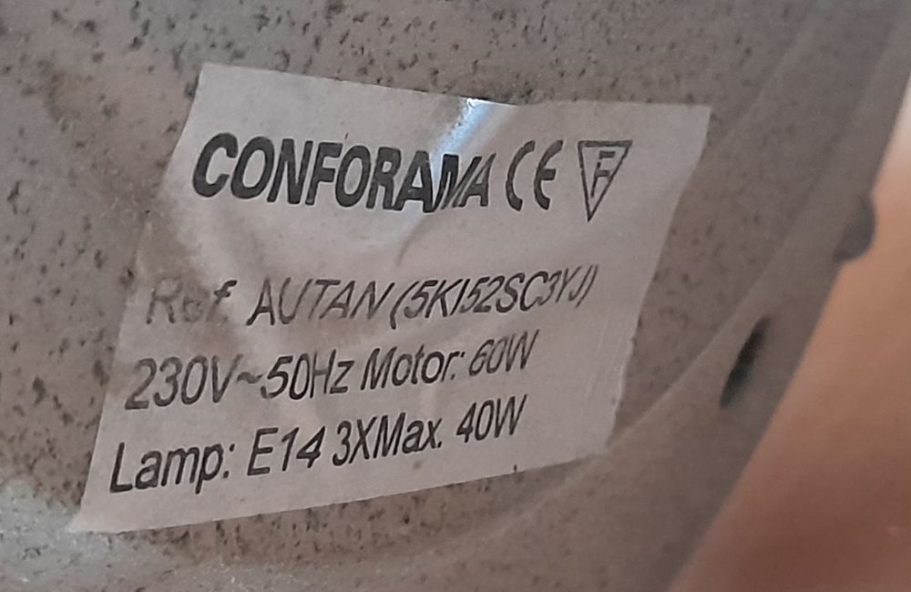 Ventoinha de tecto conforama