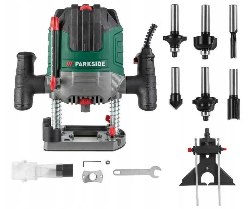 Ручний фрезер електричний для дерева Parkside POF 1200 з набором фрез