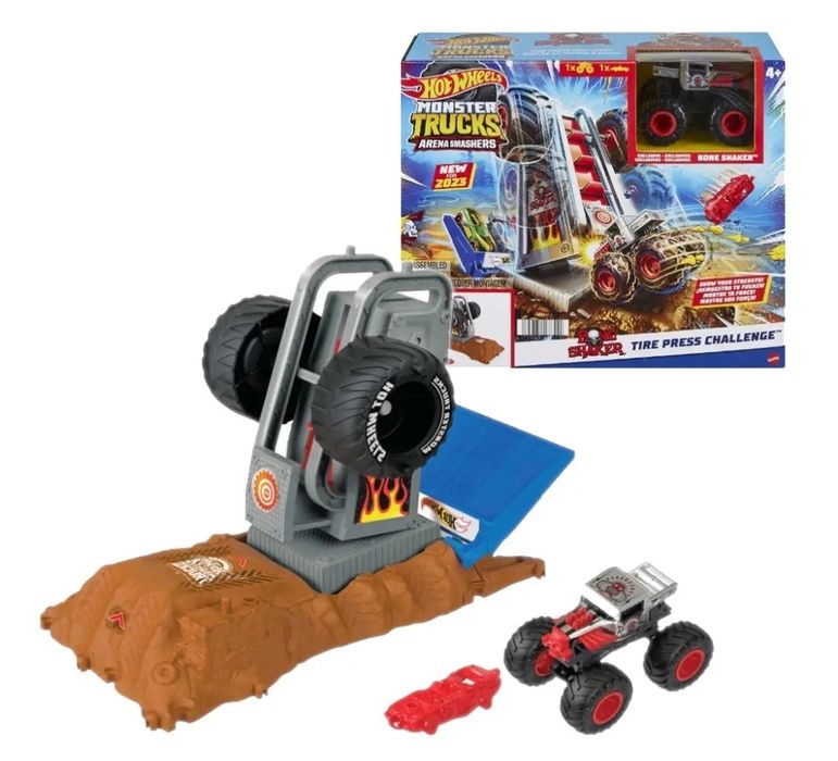 Трек Hot Wheels Monster Trucks Arena Smasher Bone Shaker Tire Challeng