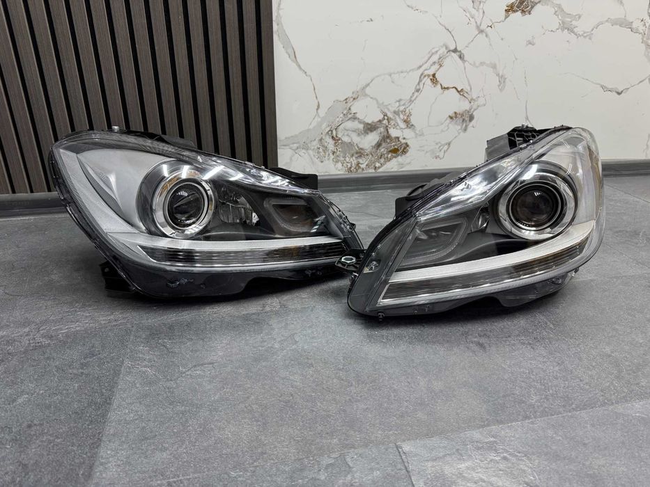 Фары для Mercedes c class w204 рестайлинг LED замена галогена Фары мерседес 204 Оптика Фара