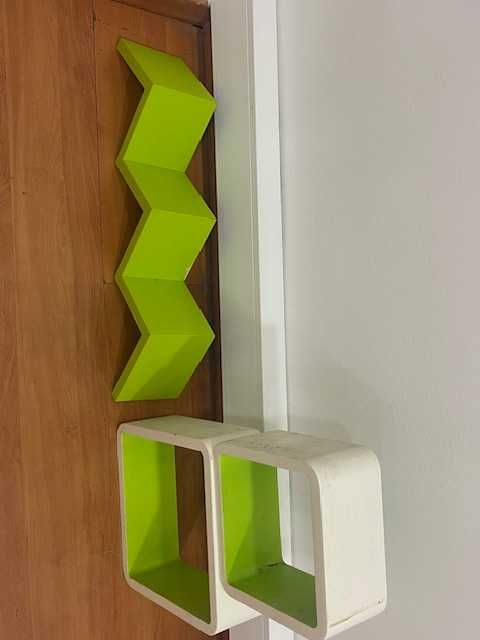 Conjunto de 3 prateleiras verdes
