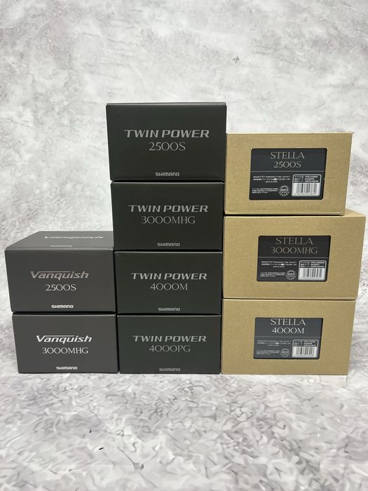 Shimano 24 Twin Power, 22 Stella, 23 Vanquish, 24 Vanford, 23 Stradic