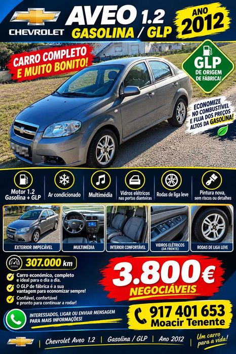 Aveo 1.2 Gasolina/GLP - 2012