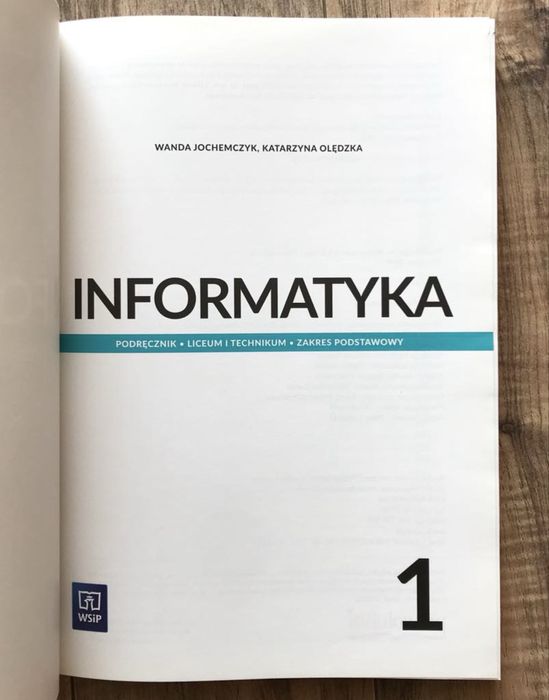 podręcznik Informatyka 1 WSiP Liceum i Technikum zakres podstawowy