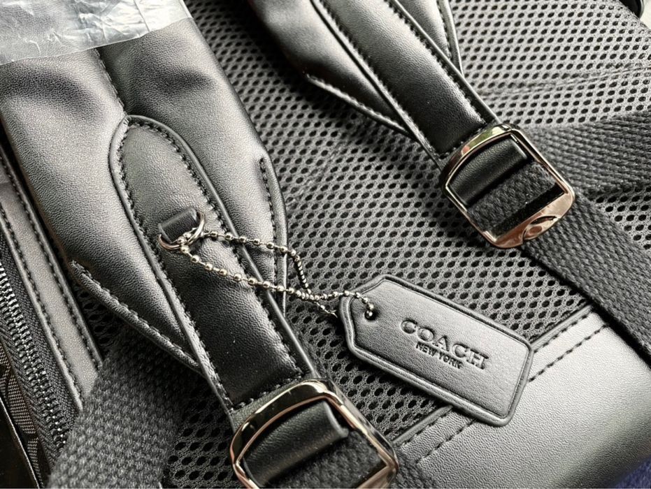 Рюкзак Coach Rivington кожаный мужской оригинал черный monogram