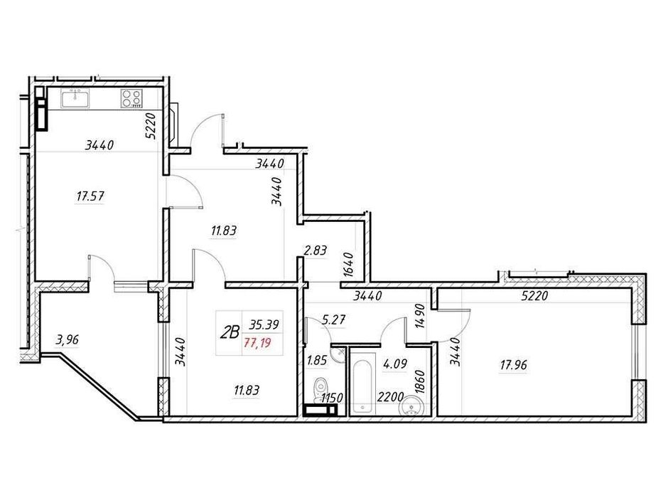 2-rooms apartment apartment by the address (area 77 m²) - Atlanta.ua - photo 3