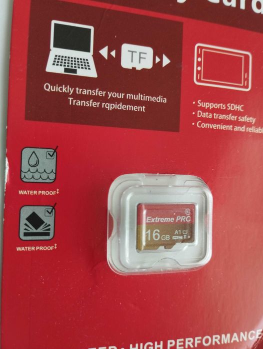 карта памяті SanDisk 16 Gb з перехідником Micro SD під флеш