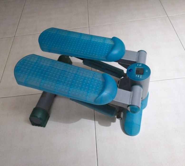 Blue exercise step.444365605942087682