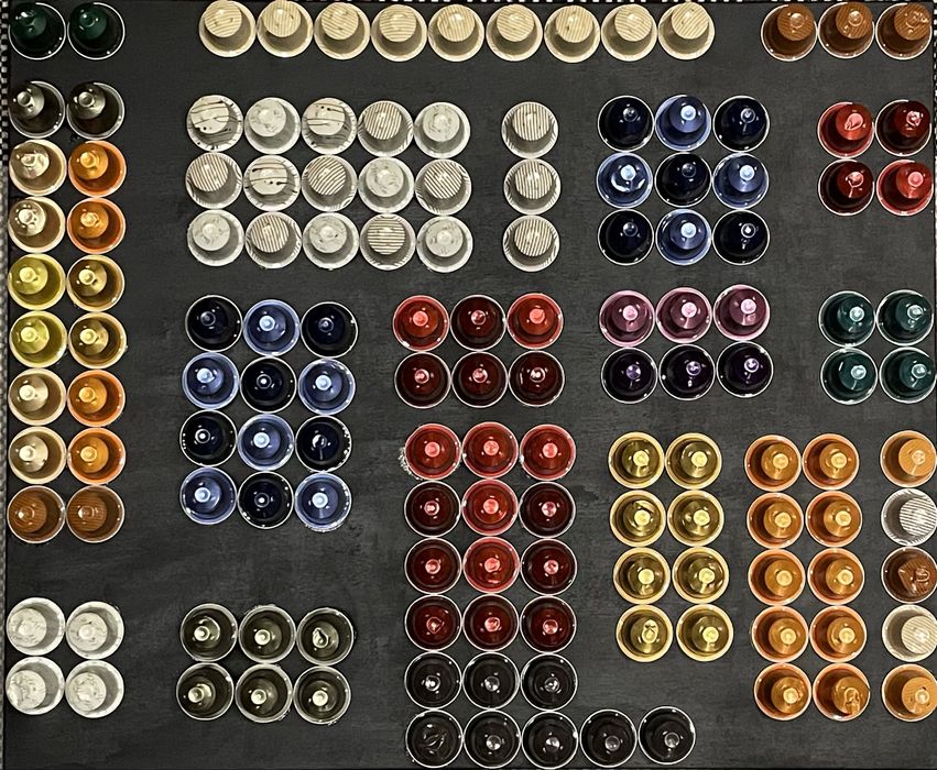 Obra original com cápsulas Nespresso (2010) – Arte sustentável
