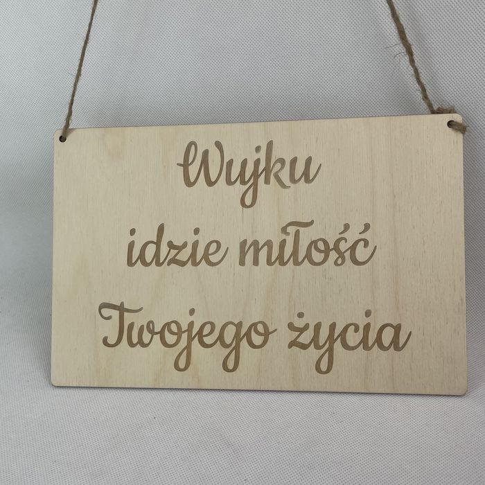 Drewniana tabliczka na ślub