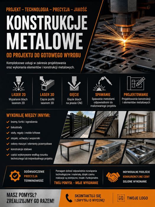 Konstrukcje metalowe, projekt, wykonanie