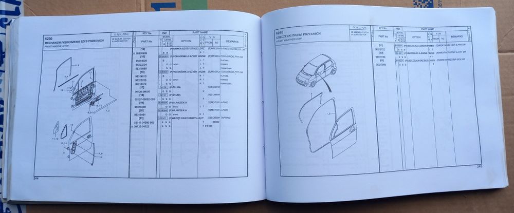 Katalog części zamiennych Daewoo Matiz