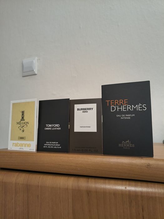 Zestaw zapachów męskich wersje podróżne Tom Ford Burberry Hermes Rabanne