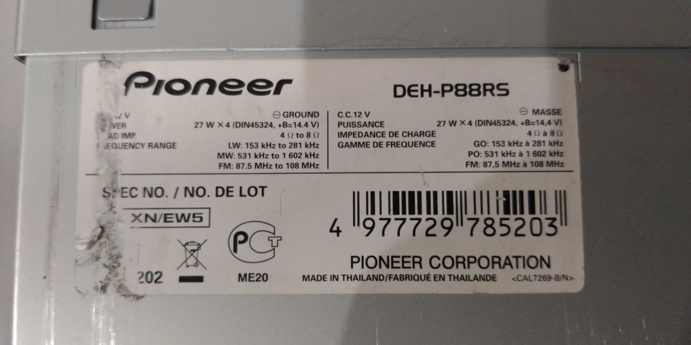 Pioneer DEH-P88RS