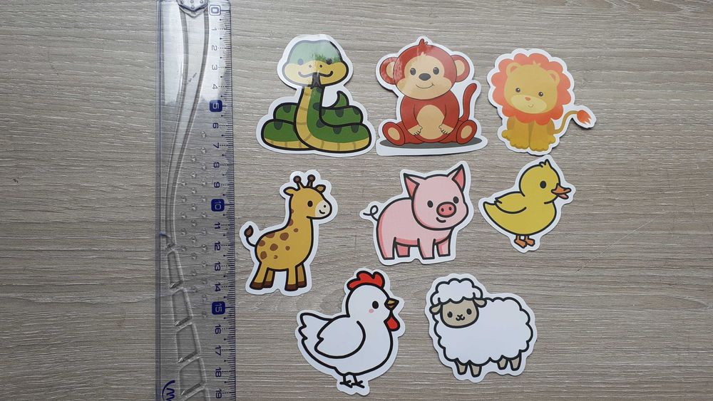 Stickers animais fofos criança