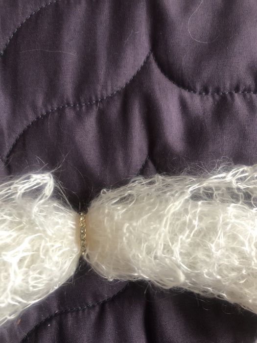 Пухова хустка, шалик, палантин, шарф косинка з шовком преміум якості