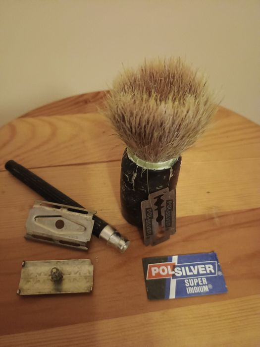 Zestaw pędzel i maszynka do golenia Old vintage