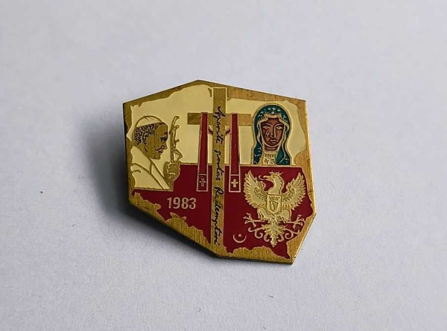 Wpinka Odznaka Polska 1983 Jan Paweł II - Metalowa