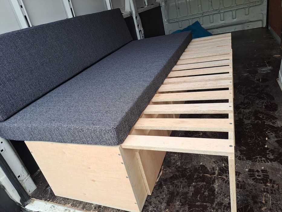 Łóżko do kampera rozsuwane kamperbox  3 skrzynie zabudowa do busa