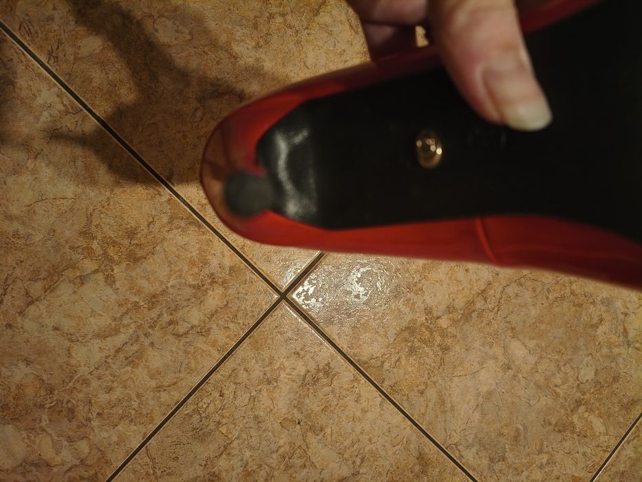 Czerwone kobiece szpilki, buty na obcasie 39