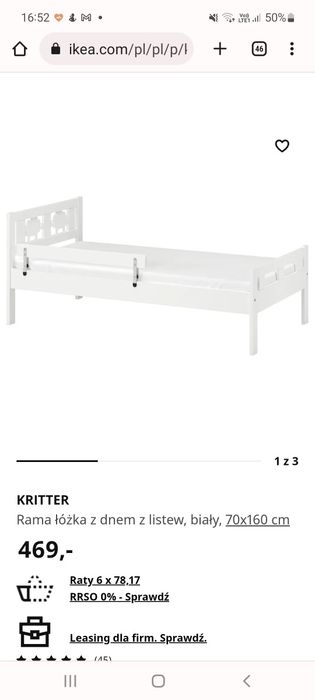 Łóżko dziecięce Ikea KRITTER