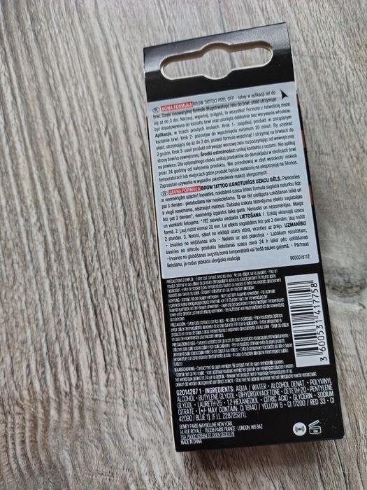 MAYBELLINE żel farbka do brwi koloryzacja trwała efekt tatuażu