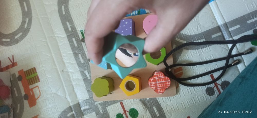 Tablica drewniana z klockami