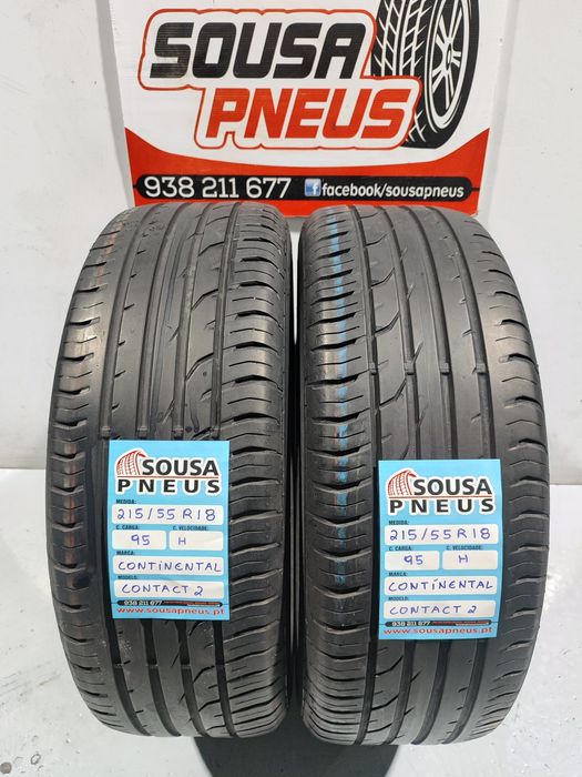 2 pneus semi novos 215-55R18 Continental - Oferta dos Portes