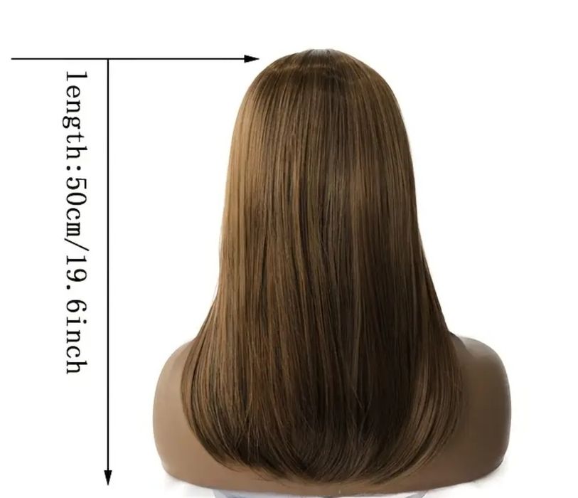 Peruka 45cm jasny brąz grzywka