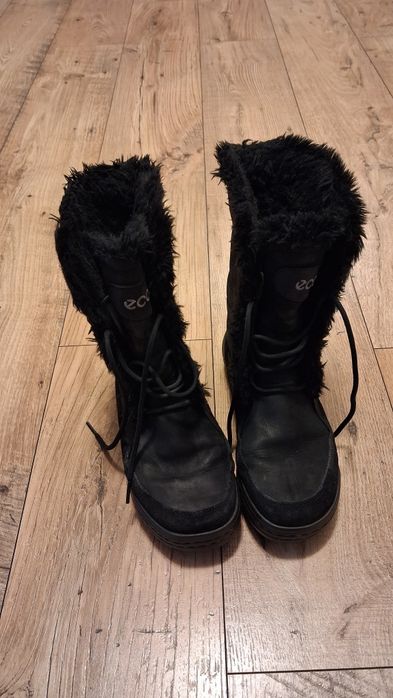 Buty Ecco 37 kozaki skóra ciepłe