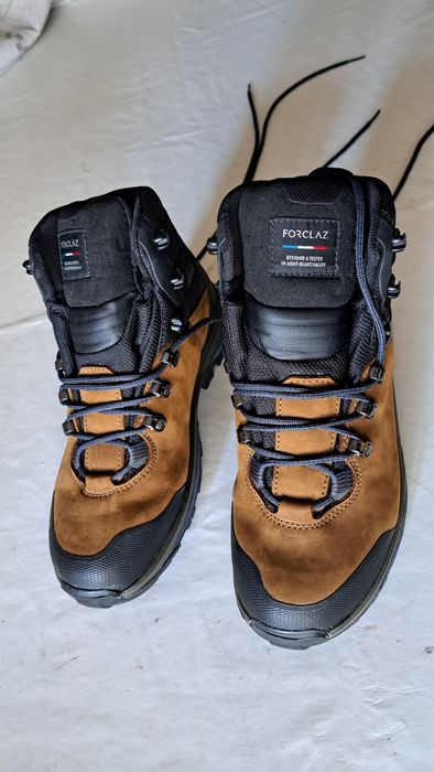 Botas de Trekking FORCLAZ 100, couro impermeáveis