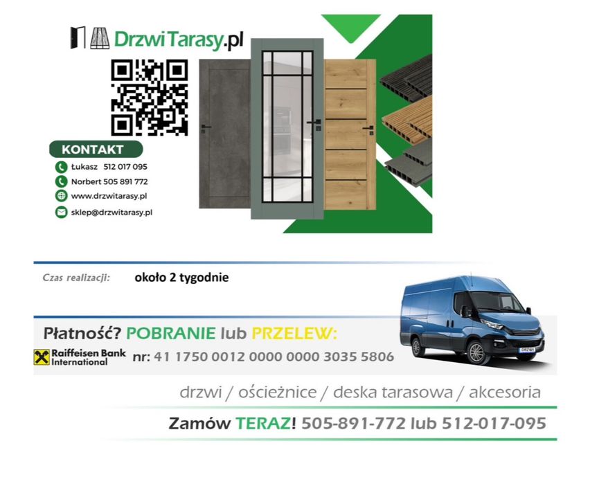 Ramowe Drzwi WinDoor SUZANO szyba mleczna SZYBKA DOSTAWA producent