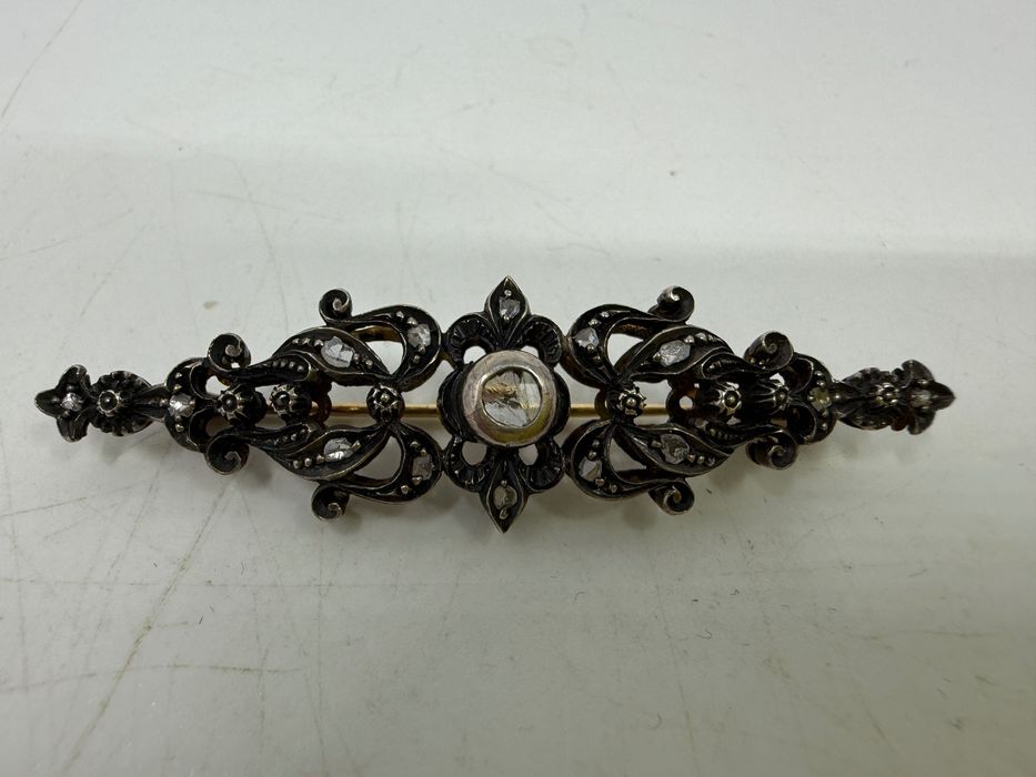 Antyk broszka z rozetami złoto próba 750