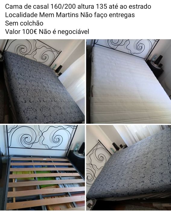 Cama de casal com estrado 160/200