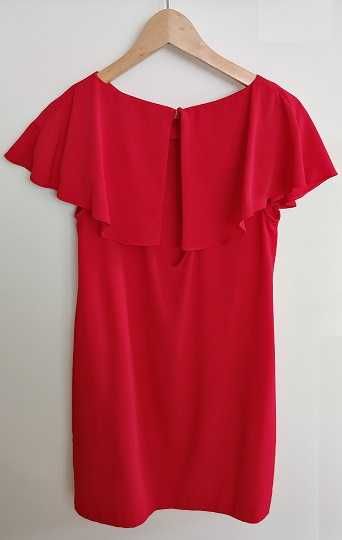 ZARA BASIC luźna sukienka ozdobne rękawki 34/XS