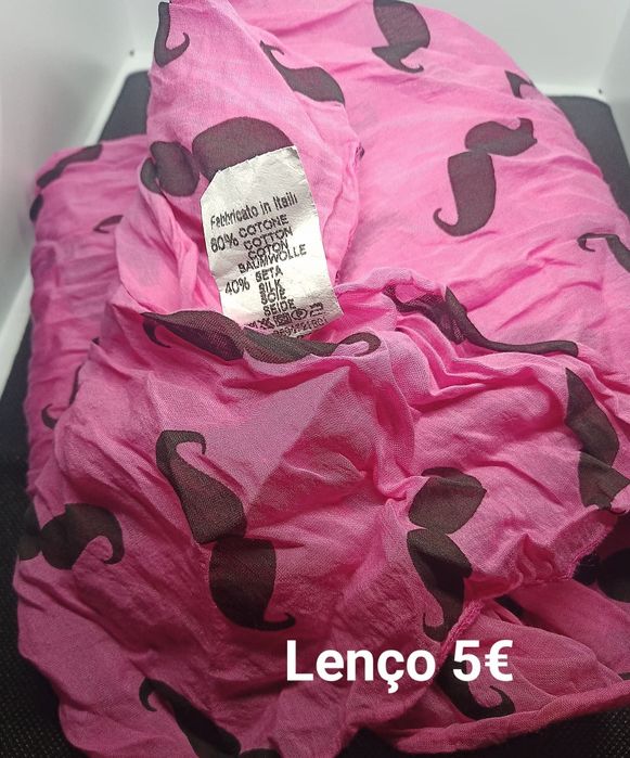 Lenço echarpe rosa