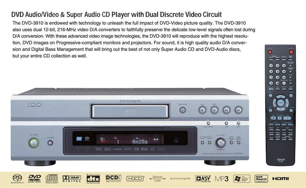 Denon DVD 3910 odtwarzacz DVD, CD, SACD, HDCD
