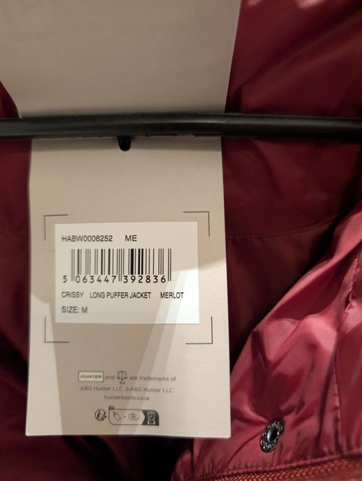 Nowa | Płaszcz Zimowy Hunter Crissy Long Puffer | Merlot | Premium