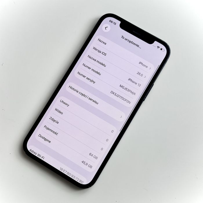 IPhone 12 64gb Midnight - BATERIA 84% - WSZYSTKO ORYGINALNE