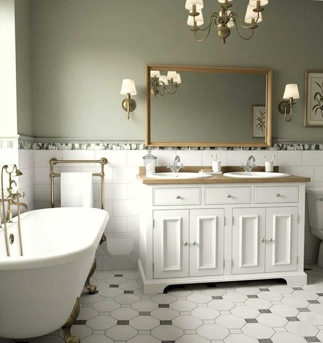 Szafka na umywalki, retro, z drewna, w stylu angielskim