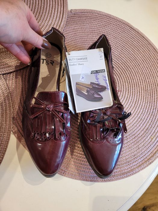 Buty damskie bordowe 37