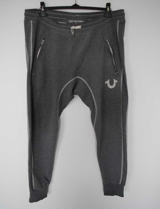 True Religion szare męskie spodnie dresowe pant puffy xxl