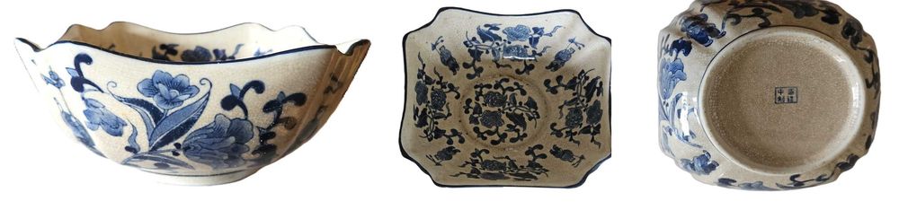 Loiça-Conjunto de 2 peças em porcelana antiga chinesa Cantão-Qianlong”