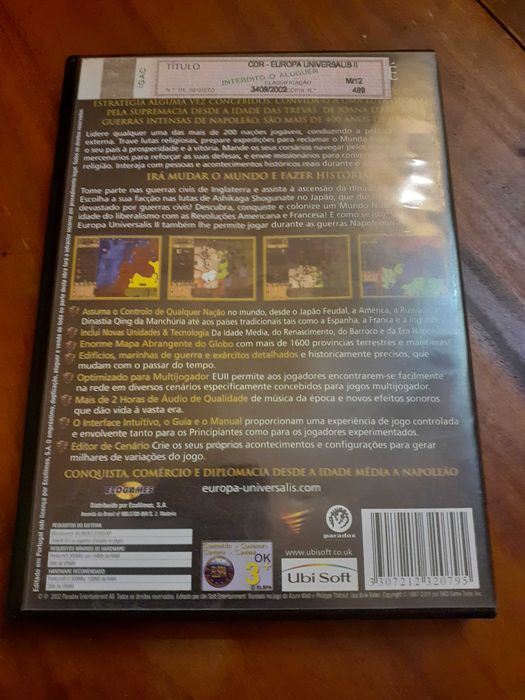 PC CD-ROM - Europa Universalis II Game (1419/1820) (ORIGINAL)64729612122115121