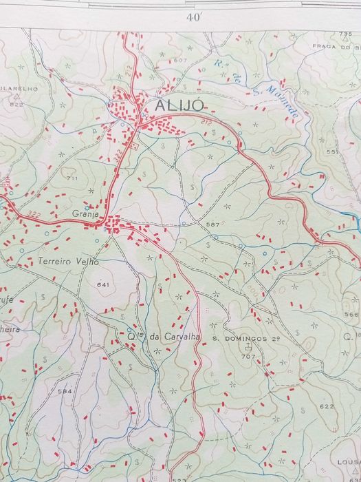 Carta Corografica - Alijó - Escala 1 / 50.000 - ano de 1964