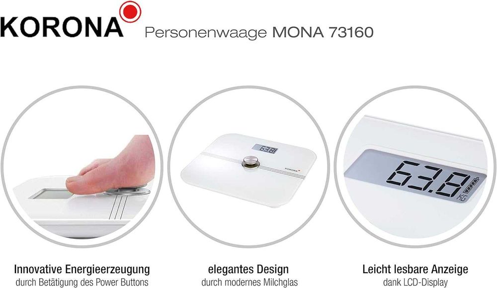 bezakumulatorowa cyfrowa waga łazienkowa 200kg biała [2114]