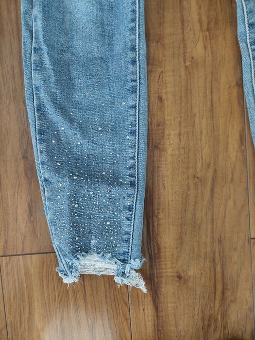 Spodnie jeans cekiny