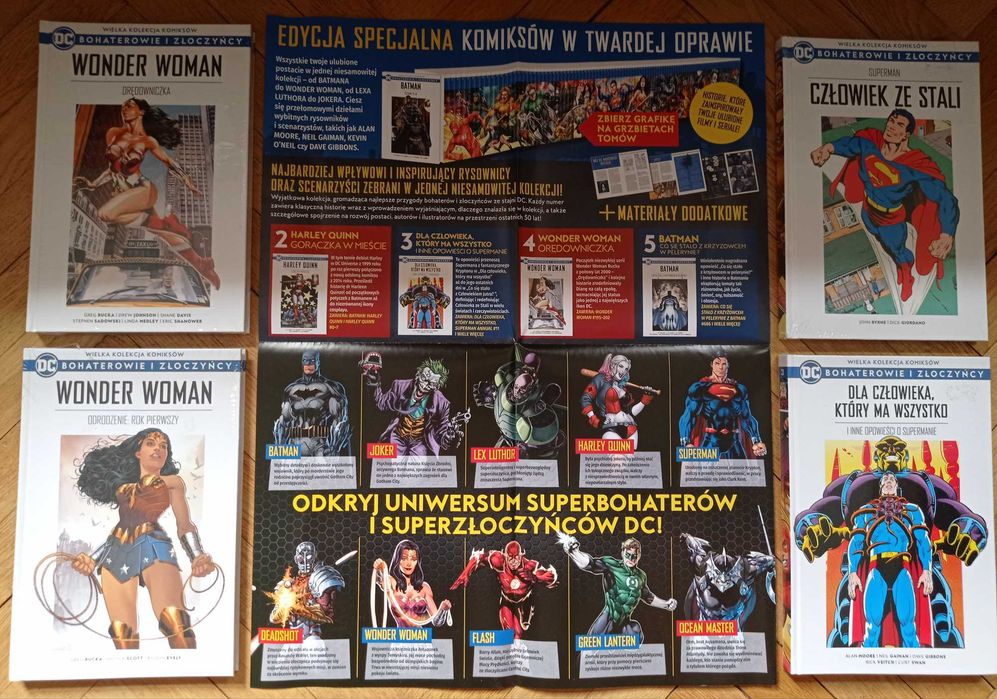 Superman Wonder Woman plakat Batman Joker Bohaterowie i Złoczyńcy DC